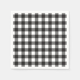 black white Gingham Buffalo Plaid Farmhouse Napkin