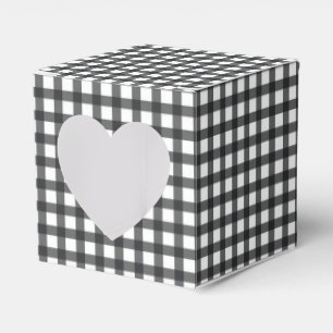 Black White Gingham Check 2" Favor Box