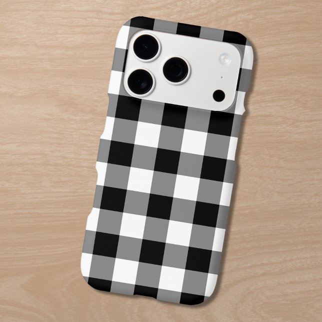 Black White Gingham Check Pattern (Black White Gingham Check Pattern Case-Mate iPhone Case in situ)