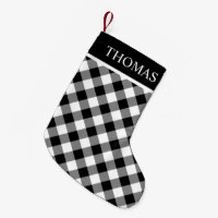 Black White Gingham Custom Name