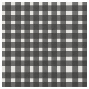 Black White Gingham Pattern Fabric