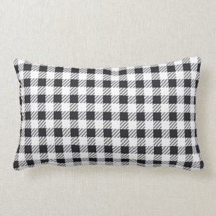 Black & White Gingham Pattern Lumbar Pillow