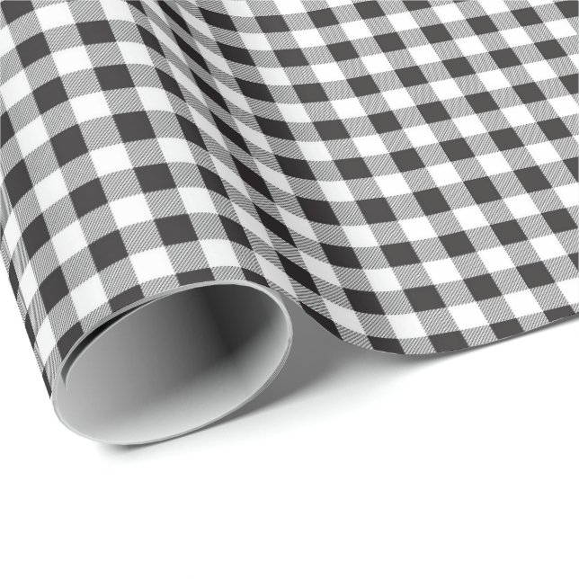 Black | White Gingham Wrapping Paper (Roll Corner)