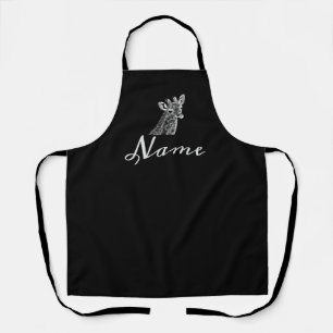 Black & white giraffe apron