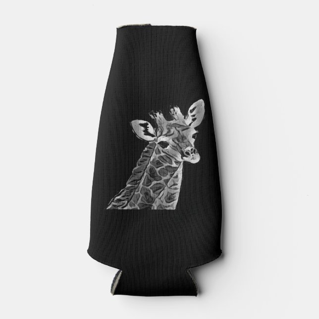 Black & White giraffe Bottle Cooler (Front)