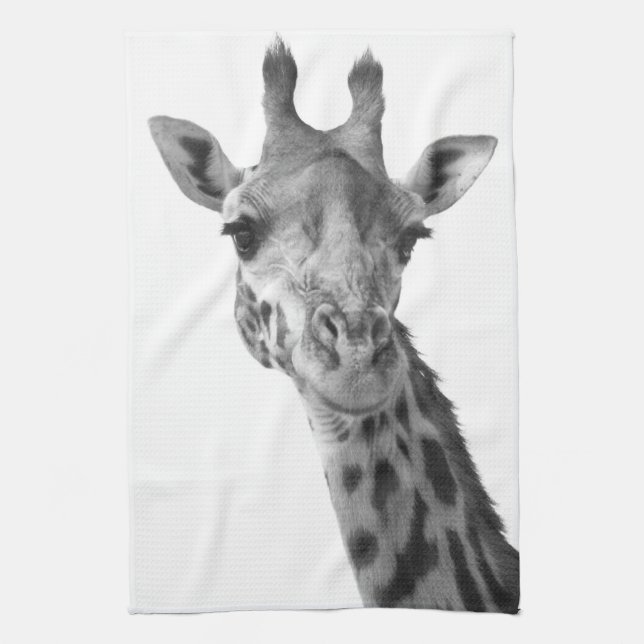 Black & White Giraffe Kitchen Towel (Vertical)