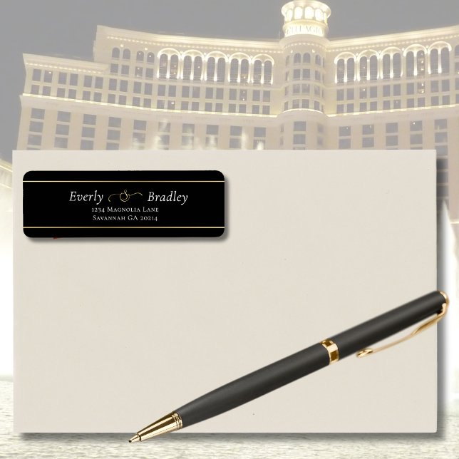 Black White Gold Border Elegant Script Typography (Creator Uploaded)