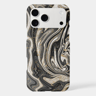 Black White & Gold Chic Swirl Modern Abstract