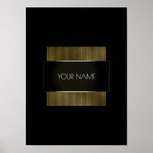 Black White Gold Conceptual Minimal Geometry Poster