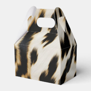 Black White Gold Cowgirl Cowhide Favor Box