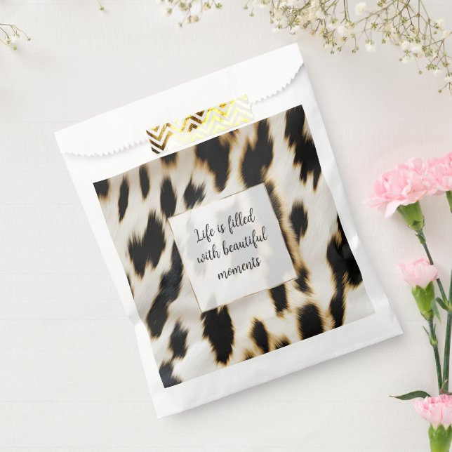 Black White Gold Cowhide Favour Bag (Sealed)
