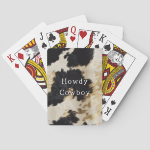 Black White Gold Cowhide Playing Cards