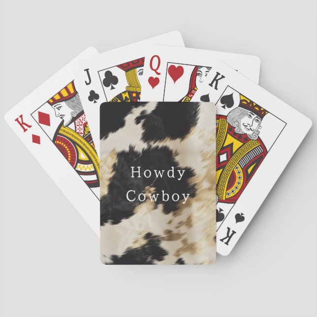 Black White Gold Cowhide Playing Cards (Back)