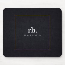 Black White Gold Fabric Effect Elegant Monogram