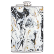 Black,White & Gold Flask - "Nouveau"