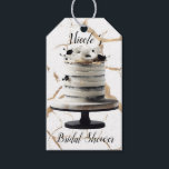 Black & White Gold Floral Tier Cake Bridal Shower  Gift Tags<br><div class="desc">Gift Tags</div>