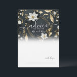 Black White Gold Floral Wreath Wedding Advice Card<br><div class="desc">Modern Vintage Elegant Wedding Advice Card Template - Elegant Black White and Gold Floral Wreath.
These Designs Can Be Personalized For Your Special Occasion And Would Be Perfect For Your Wedding,  Bridal Shower,  Engagement Party,  Birthday Party And Many More Special Occasions.</div>