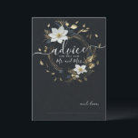 Black White Gold Floral Wreath Wedding Advice Card<br><div class="desc">Modern Vintage Elegant Wedding Advice Card Template - Elegant Black White and Gold Floral Wreath.
These Designs Can Be Personalized For Your Special Occasion And Would Be Perfect For Your Wedding,  Bridal Shower,  Engagement Party,  Birthday Party And Many More Special Occasions.</div>
