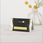 Black White & Gold Geode Wedding Table Number Place Card<br><div class="desc">Black White & Gold Geode Agate Marble, With Sparkling Gold foil accents, and Modern trendy brushed script font. Onyx Black, Dark Grey, and white stone look, is luxurious and modern for your wedding - Personalized Wedding Reception Guest Seating Table Number Place Card! ~ Check my shop to see the entire...</div>