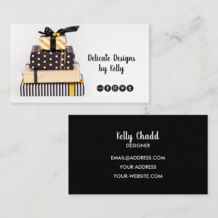 Black White Gold Gift Boxes Business Card