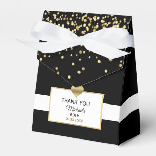 Black White Gold Heart Party Favour Birthday Favor Box