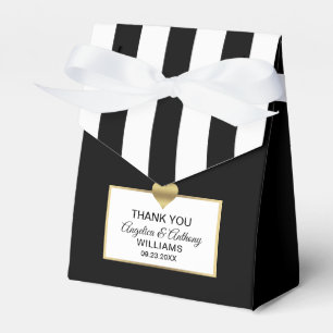 Black White Gold Heart Party Favour Wedding Favor Box