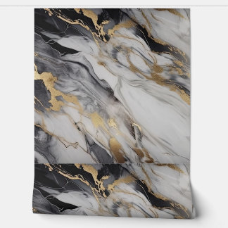 Black White & Gold Luxury Marble Wallpaper