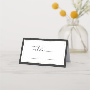 Black White Gold Modern Minimal Seating Table Place Card