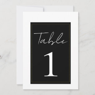 Black White Gold Modern Minimal Table Number