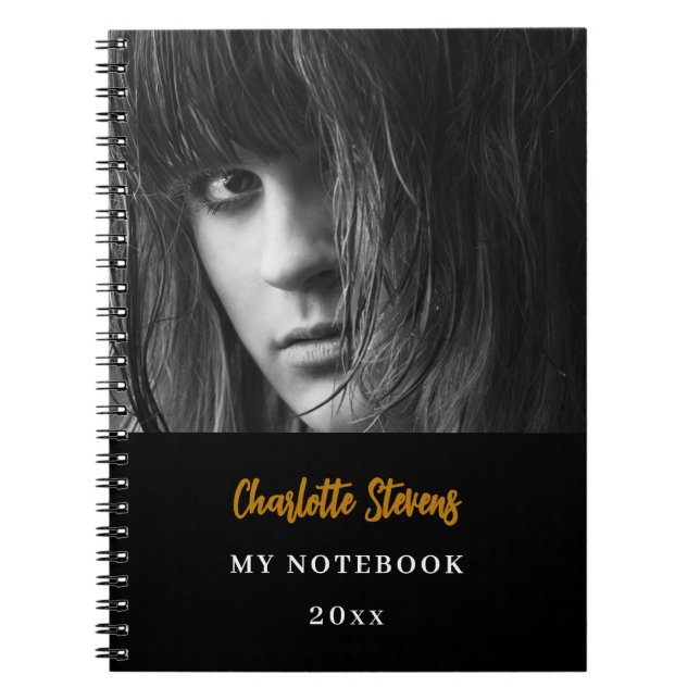 Black white gold photo notebook (Front)