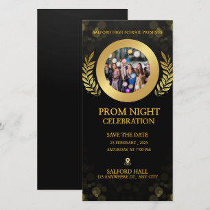 Black & White Gold Promposal Invitation