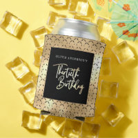 Black White & Gold Script 30th Birthday Party
