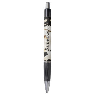 Black White Gold Southwest Cowhide Pen