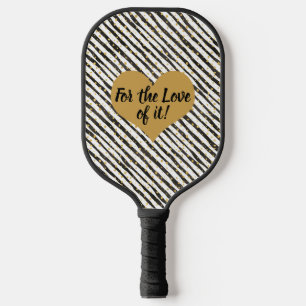 Black, White, Gold Stripes, Dots Paddle Pro