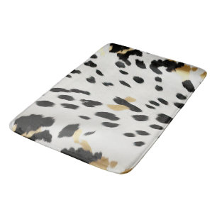 Black White Gold Western Cowhide Bath Mat