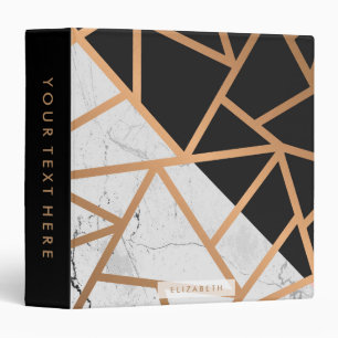Black & White Golden Marble Mosaic Binder