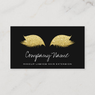 Black White GoldenMakeup Artist Lashes Extension Appointment Card