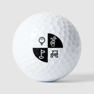 Black & White Golf Items Golf Balls