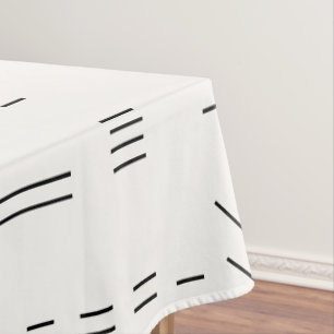 Black White Gorgeous Modern Geometric Pattern Tablecloth
