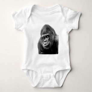 Black White Gorilla Baby Bodysuit