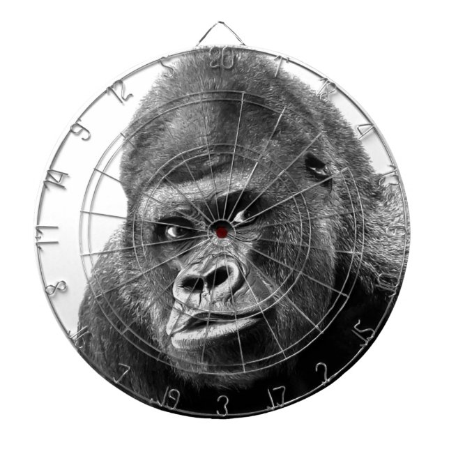 Black White Gorilla Dartboard (Front)