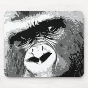 Black & White Gorilla Mouse Pad