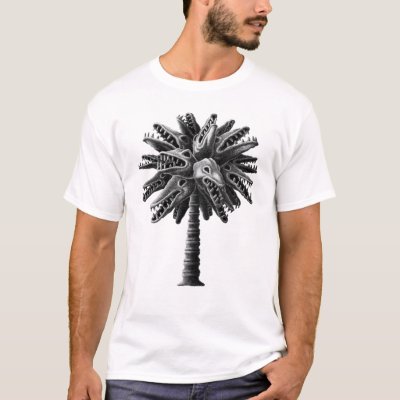 Black White Gothic Monster Skulls Horror Palm Tree