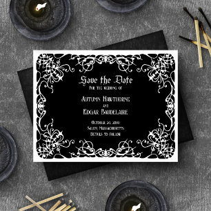 Black White Gothic Wedding Save The Date