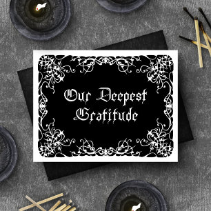 Black White Gothic Wedding Thank You Card