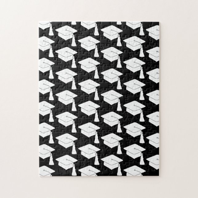 Black White Grad Cap Frustrating Jigsaw Puzzle (Vertical)