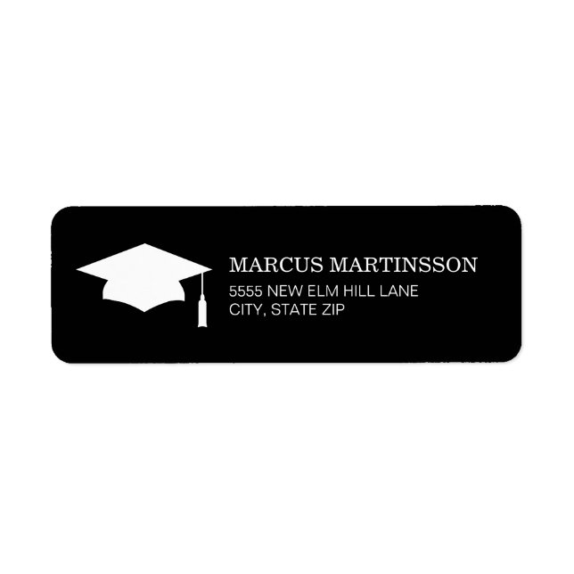 Black White Graduation Cap (Front)