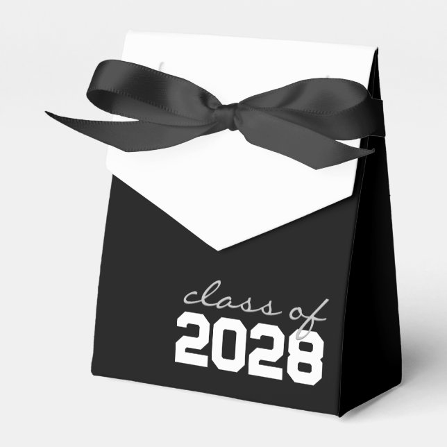 Black & White Graduation Favour Boxes (Front Side)
