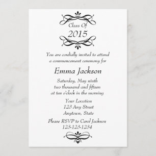 Black & White Graduation Invitation / Announcement