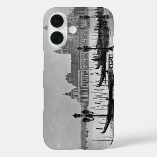 Black White Grand Canal Venice Italy Travel iPhone 16 Case